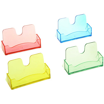 Подставка для визиток настольная Стамм, 40*100мм, цветная, ассорти, 1/25, 221764/ВТ05